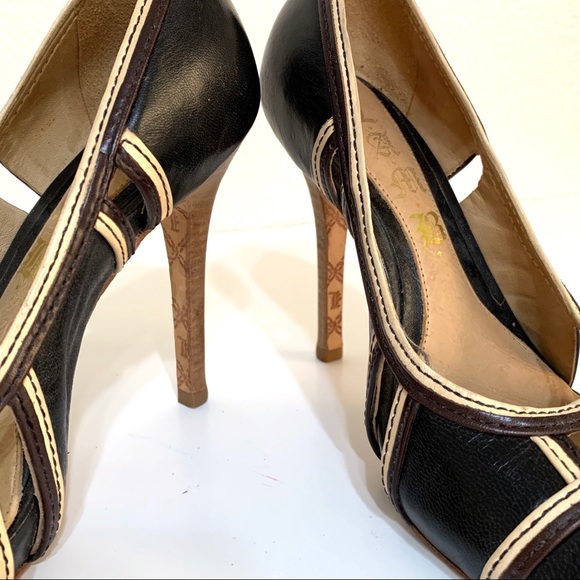 LAMB Gwen Stefani Black Leather Cap Toe High Heels - Picture 13 of 13